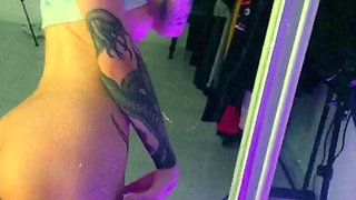 Glamour babe with big boobs masturbates in lingerie