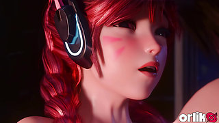 Horny D.va Fucks in the Washroom - Overwatch 3D Animation