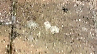 Kinky Mature Blonde Pisses Outdoors in Sexy Latex