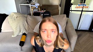 Blonde Stepsis Catches Him Stroking Off and Mounts for Ride