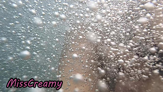 Public Pool Stepsister Dick Flash Risky Handjob Crowd Watching Cumshot 4K