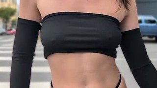 ShyGothExhib Explores Wild Thong Outdoor Passion