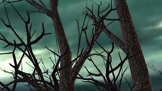 Fire demon fucks hard young beautiful blonde in the dark castle