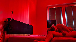 Bedroom Fun. Sensual Sex Under Red Lights