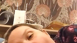 She Sucks and Smears Her Young Lover's Sperm in a Selfie