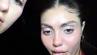 Two horny latinas suck and ride hard cock outdoor live at se