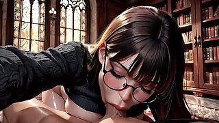 Big Tits Asian Teen Anal in Library 3D Animation - Rough Doggy Style & Cumshot