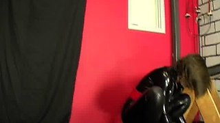 A pair of CFNM femdom babes dominating dudes cock