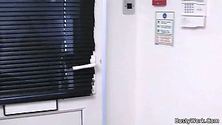 Blonde secretary suck and fuck at work