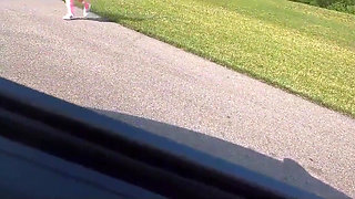 Old Man Picks up Cheerleading Teen at the Park and Gets Head