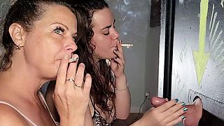 JadeandDamon Gloryhole Smoking Threesome