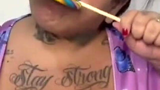 Plus-size Woman Sucking on Her Lollipop - Full Version