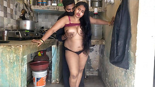 Horny Step Sister Caught in Kitchen - Step Bro Fucks Her Hard While Coo