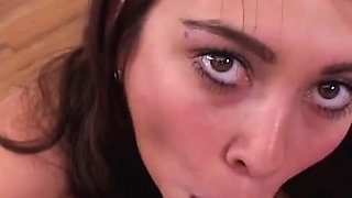 18 years old asian teen Kat Dior POV swallow blowjob