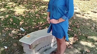 I change in the park and flash my tits and pussy in front of people