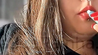 Brazilian BBW MILF Goddess Vaping Iqos at Work