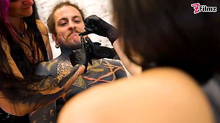 Trio cruel latex princesses demolish tattooed sub with deep sounding & urethral masturbating