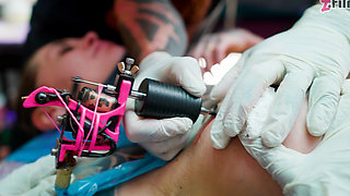 Tattooed Couple Fuck with Big Cocks Merry Gets Inked Foursome