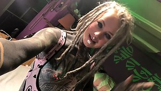 Horny Alternative Tattooed Girl Shows Her Sex Toys With Ass Plug In