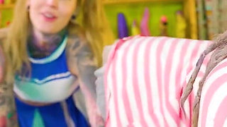 Alternative Costume Anal 4-some - 2 on 2 Double Penetration, Facefucking and Facial Cumshot Action