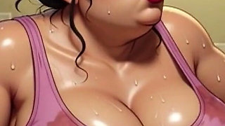 Horny Pregnant BBW Smoking & Pissing - Massive Belly Pee on Floor