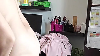 Amateur Wife Has Fun Trying on Clothes and Cutting Them.