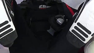 Fetish Clip Featuring a Wetsuit, Vest, Scuba Tank, and Toy