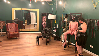 Latex Dommes Stretch Bound Slave's Ass Wide Open