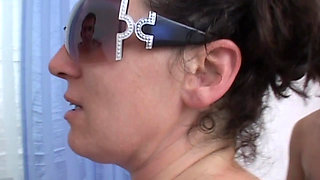 Real amateur MILF gets fucked by two swingers cumming in her mouth