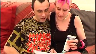 Wild Slut with Mohawk Masturbates with Dildo