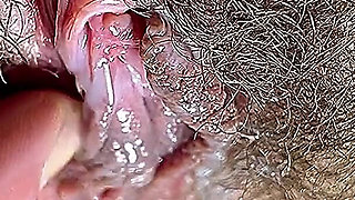 Hot Stepmom Plays with Her Dirty and Hairy Close-up