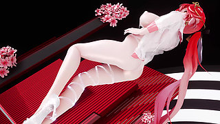 [mmd] Changli Queencard Erotic Opening One-piece Underwear Big Tits Shaking Pussy Exposed