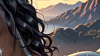 Stressed Boss Gets His Cock Wet in the Sunset Infinity Pool with Ebony Bikini Babe [ai Generated]