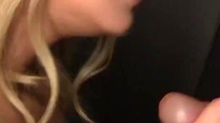 Jessica Nyx gives hot blowjob and swallows hot cum