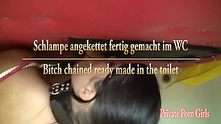 Bitch Chained Ready Made in the Toilet