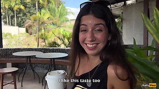 Crazy Cumwalk in Starbucks - Blowjob in Public Toilet, Drinking Coffee with Sperm