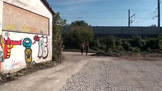 German Domina Kicks Horny Guy in Street - Outdoor Femdom Punishment HD