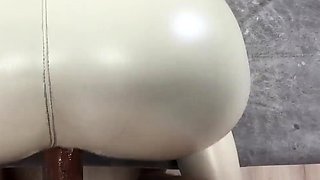 Her big ass, covered in sports leggings, is just begging to