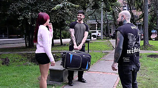 Redhead MILF Gets a Threesome with Her Husband and Brother-in-law Until She Takes Every Drop