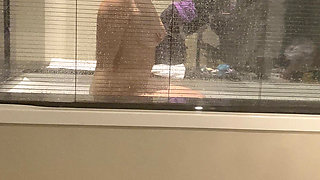 Invisible Cam in the Hotel Bathroom, Watch on the Pregnant Redhead Woman in the Hotel Bathroom with Window