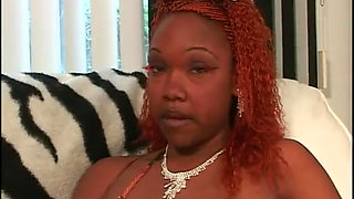 Redheaded black chcik is great at sucking cock and at cock riding
