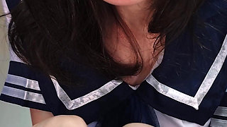 The Cat Girl Came Back for Another Load of Cum and Started Sucking His Cock Passionately Until She Got the Cum on Her Hands