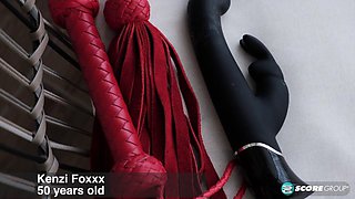 Kenzi Foxx and Juliana MILF in Lesbian Big Tit Striptease