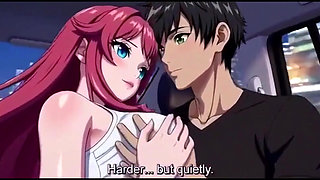 Stepsister seduce stepbrother sitting on car back seat
