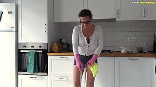 Helping My Stepson's Friend: Blowjob, Rough Fuck & Cum In Mouth - MILF Big Natural Tits