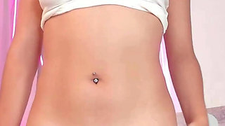 Modeling My Boyfriend My Thong Before Showing Him My Little Hairy Pussy