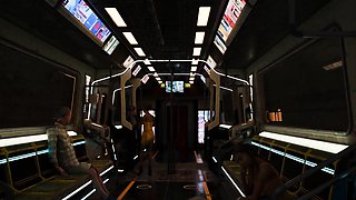 Nexus 3 Hot futa fucks hard busty sexy blonde in basement