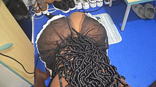 Hot Ebony Big Ass Maid Clean Dady's Cock When His Wife Is Out.