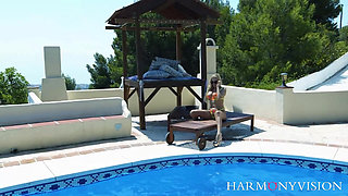 Cum hungry sluts fucking a lucky stud outdoors