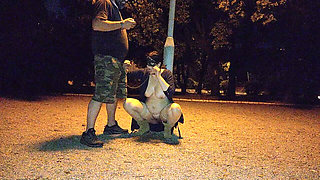 Stupid Cunt Takes Daddy's Piss in Her Mouth